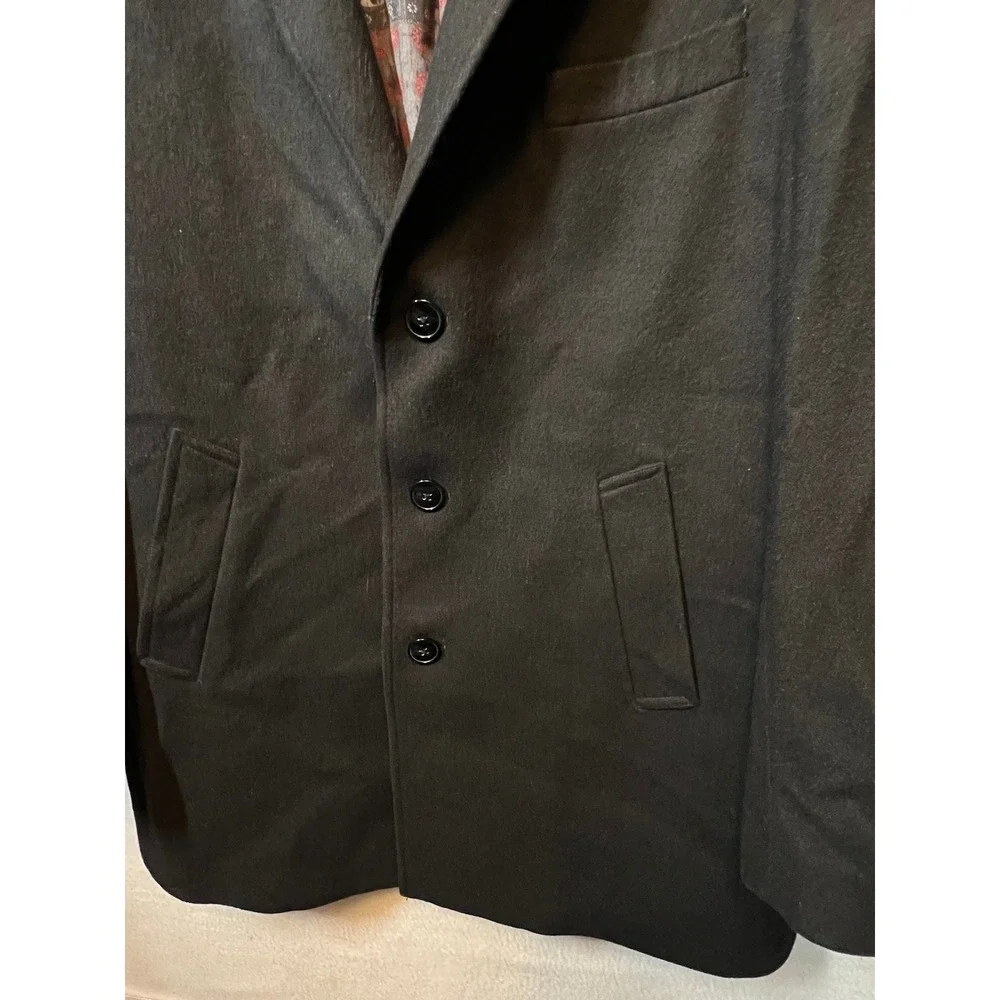 Tallia Mens Black Wool‎ Blend Blazer Sport Coat Jacket Size L